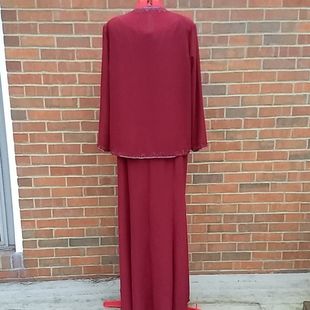 NWT 3XL May Queen faux 2pc chiffon dress w jacket - Picture 3 of 7